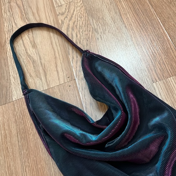 Draped Metallic Bodycon Mini Dress NWOT - Picture 8 of 10